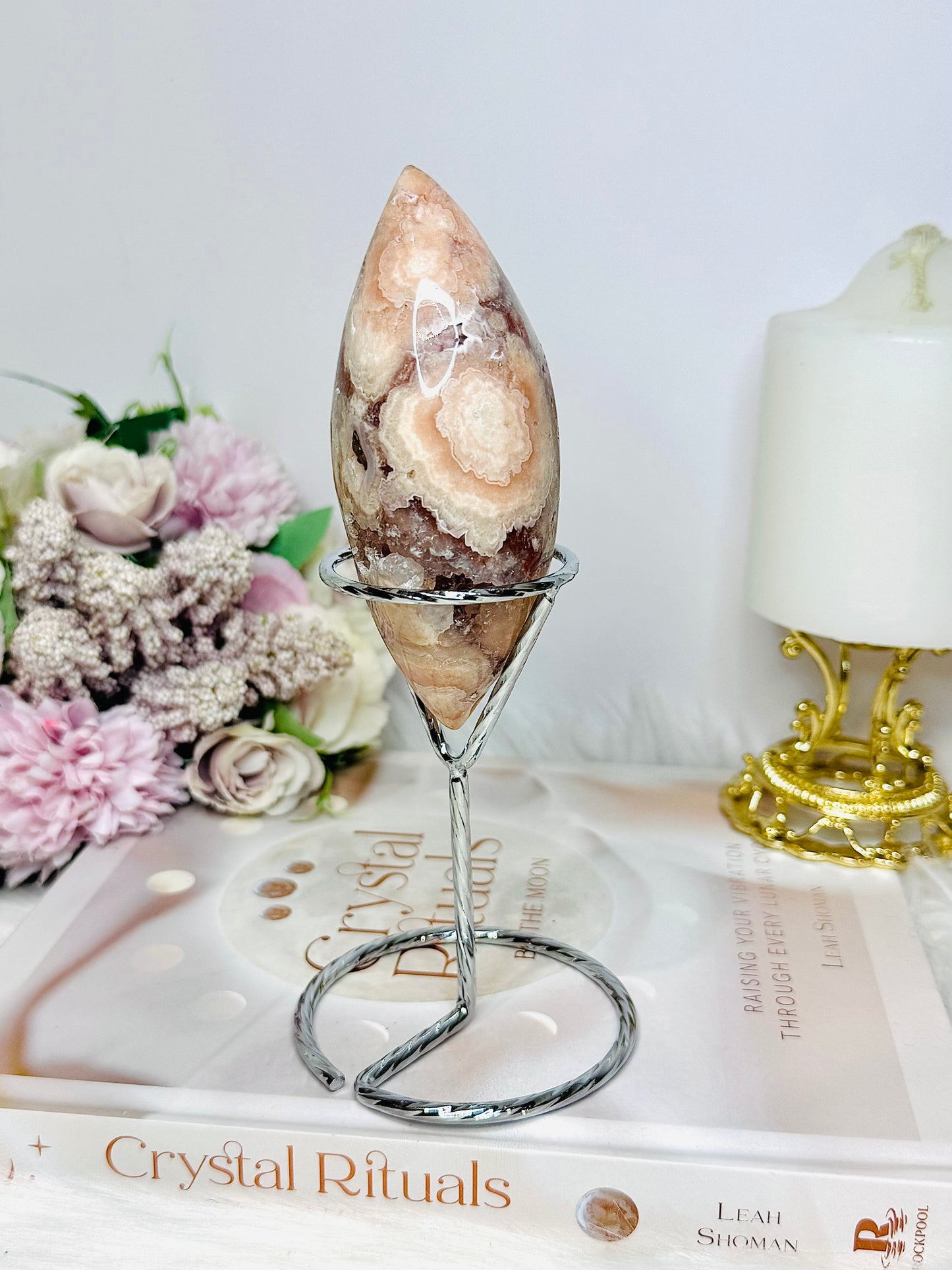 High Grade Druzy Pink Amethyst Egg | Freeform on Stand 17cm 290g