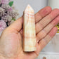 Pink Banded Calcite | Pork Stone Tower 9.5cm