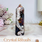 High Grade Blue Flower Agate Tower 9.5cm