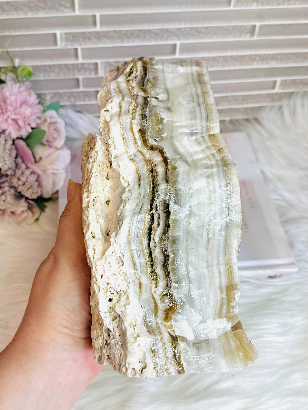 Huge Natural Aragonite Freeform | Slab 20cm Tall 2.87KG
