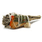 White Sage Torch with Mitron Leaves, Rose Petals & Citrine 8cm Smudge Stick