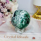 Large Moss Agate Druzy Sphere On Stand 344g