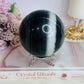 Natural Large Tai Chi Stone (White Quartz & Black Jasper) Sphere On Stand 895grams