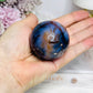 Blue Flower Agate Sphere on Stand 172g