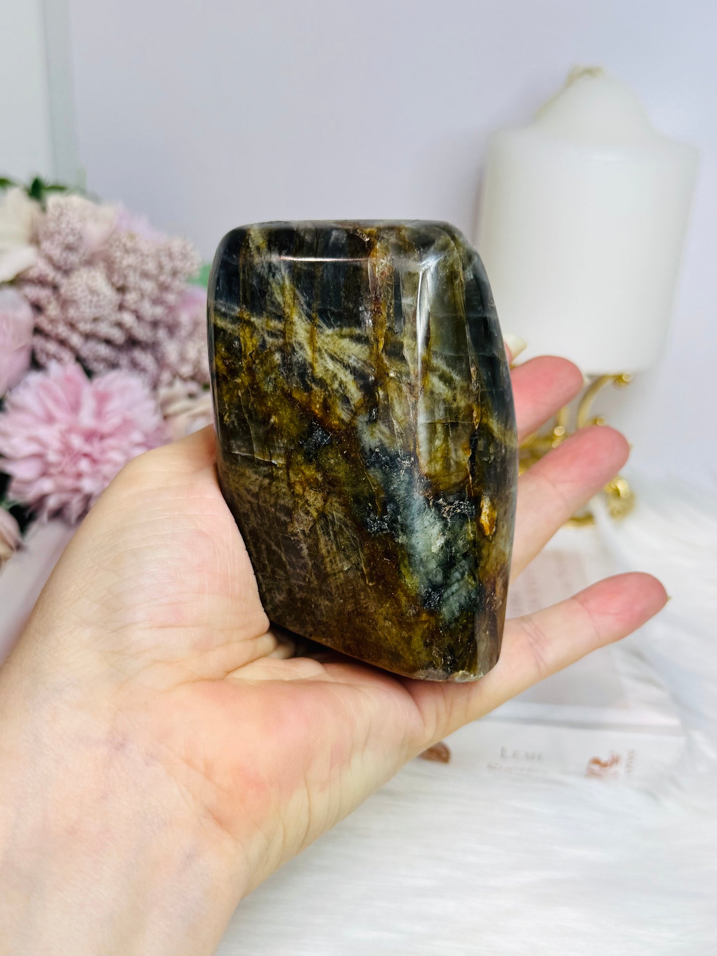 Pink & Purple Flash Labradorite Freeform 9cm 385g