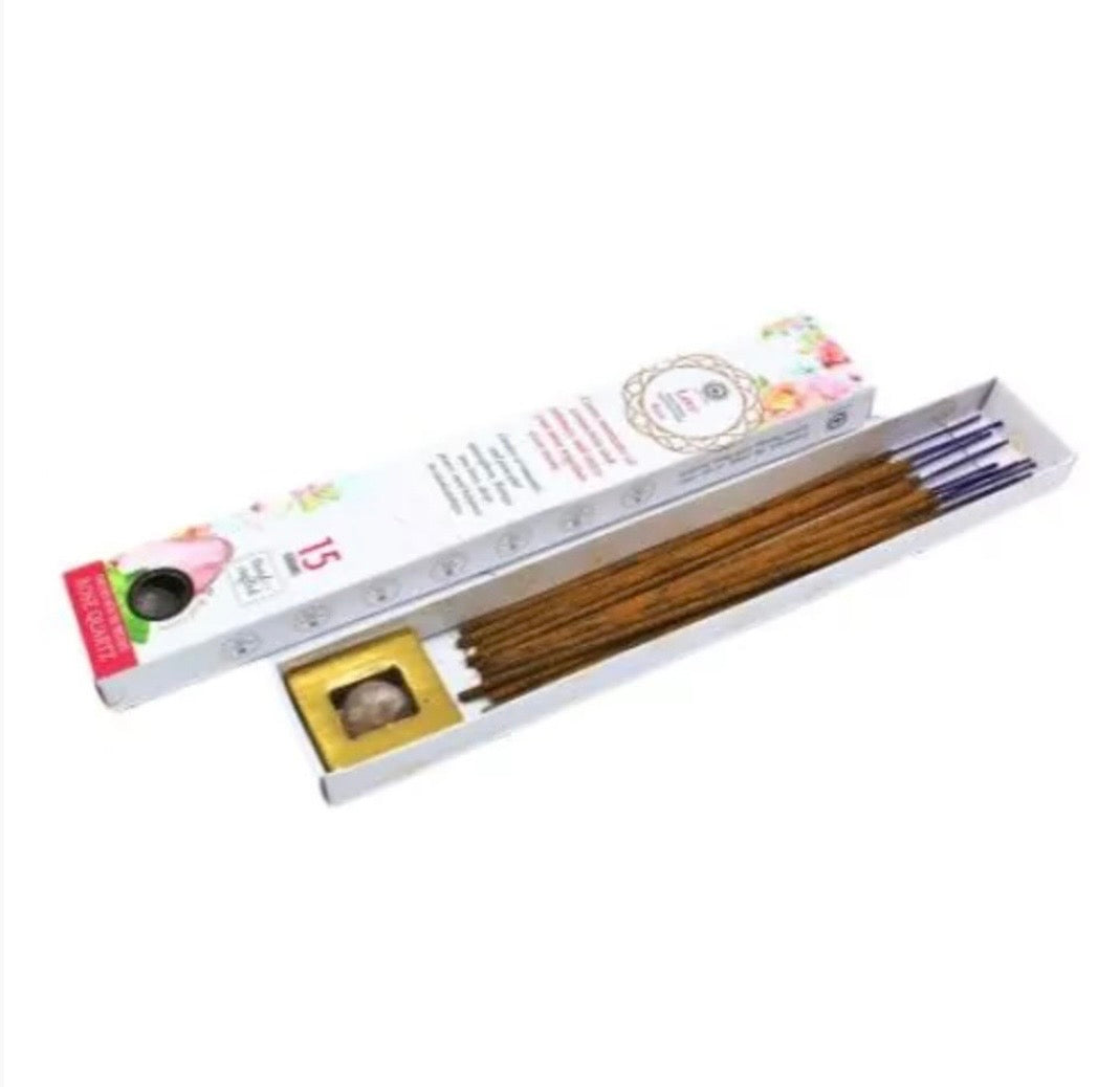 Love Incense 12 Stick with Rose Quartz Crystal