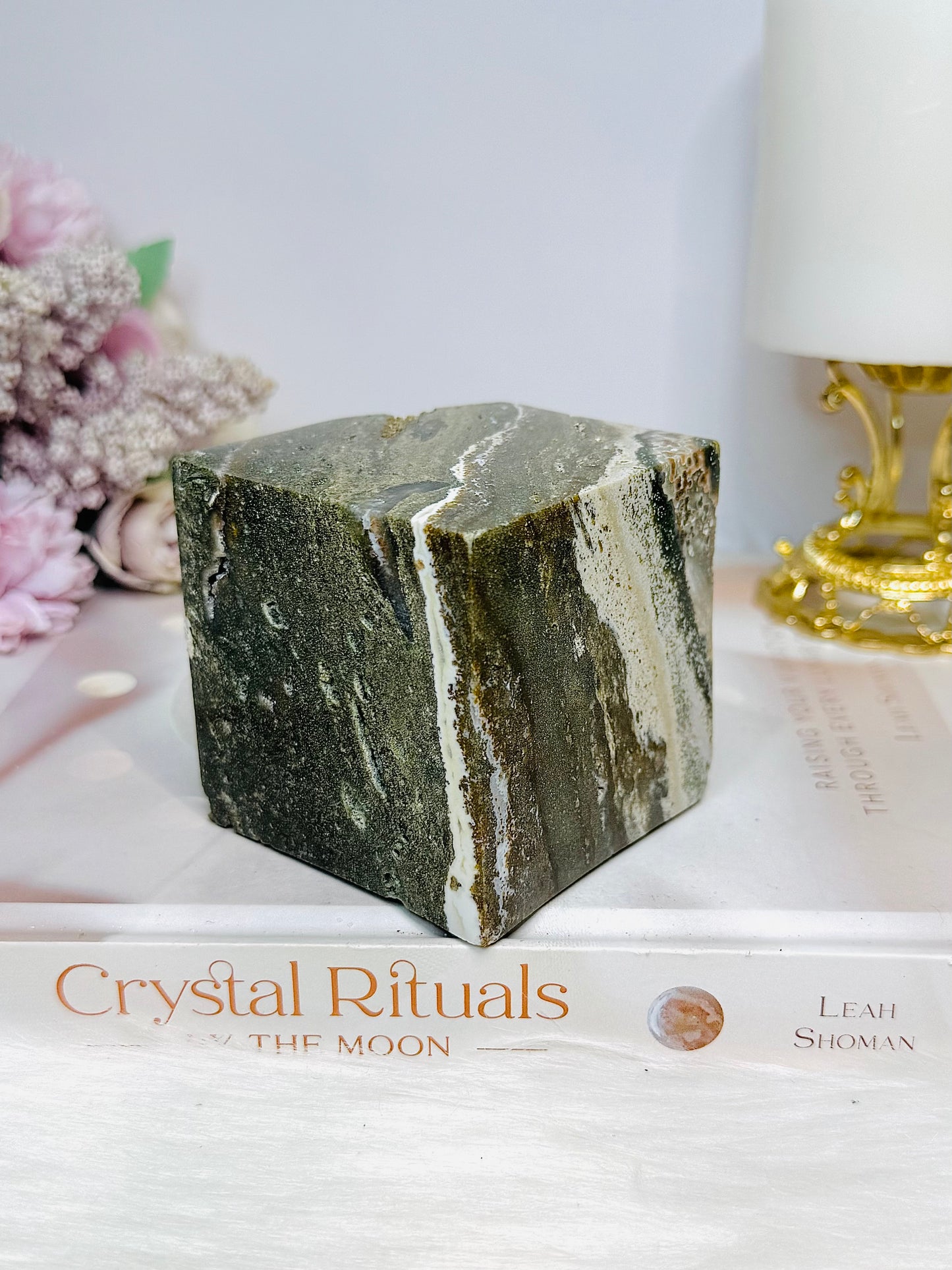 Large Ocean Jasper Druzy Cube 616g