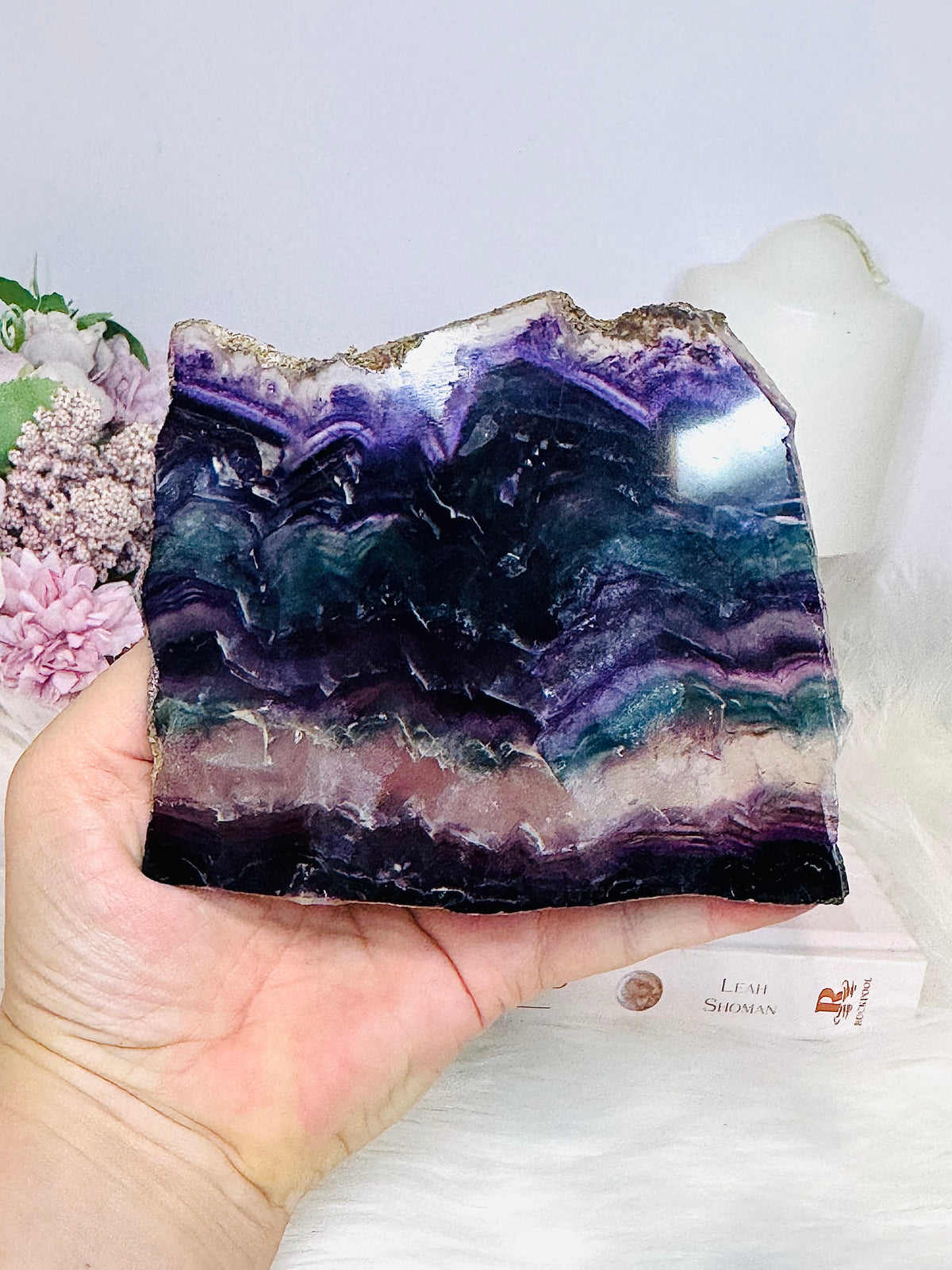 Rainbow Fluorite Slab on Stand 12.5cm