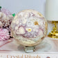 Rare Pink Amethyst X Flower Agate Large Sphere 890g On Stand