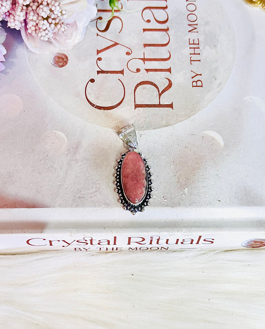 Natural Rhodochrosite Pendant In Gift Bag