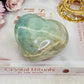 Puffy Large Natural Green Moonstone Carved Heart 423grams