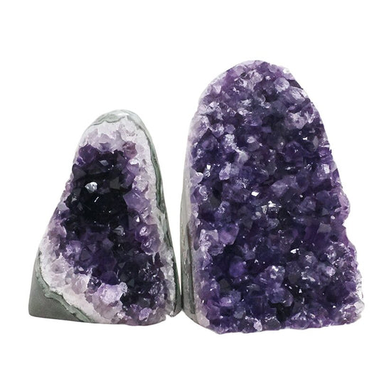 Double Deal ~ Set of 2 High Grade Deep Purple Amethyst Base Cut Clusters 1.8KG