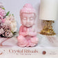 Large Chunky 11.5cm Pink Opal Carved Buddha