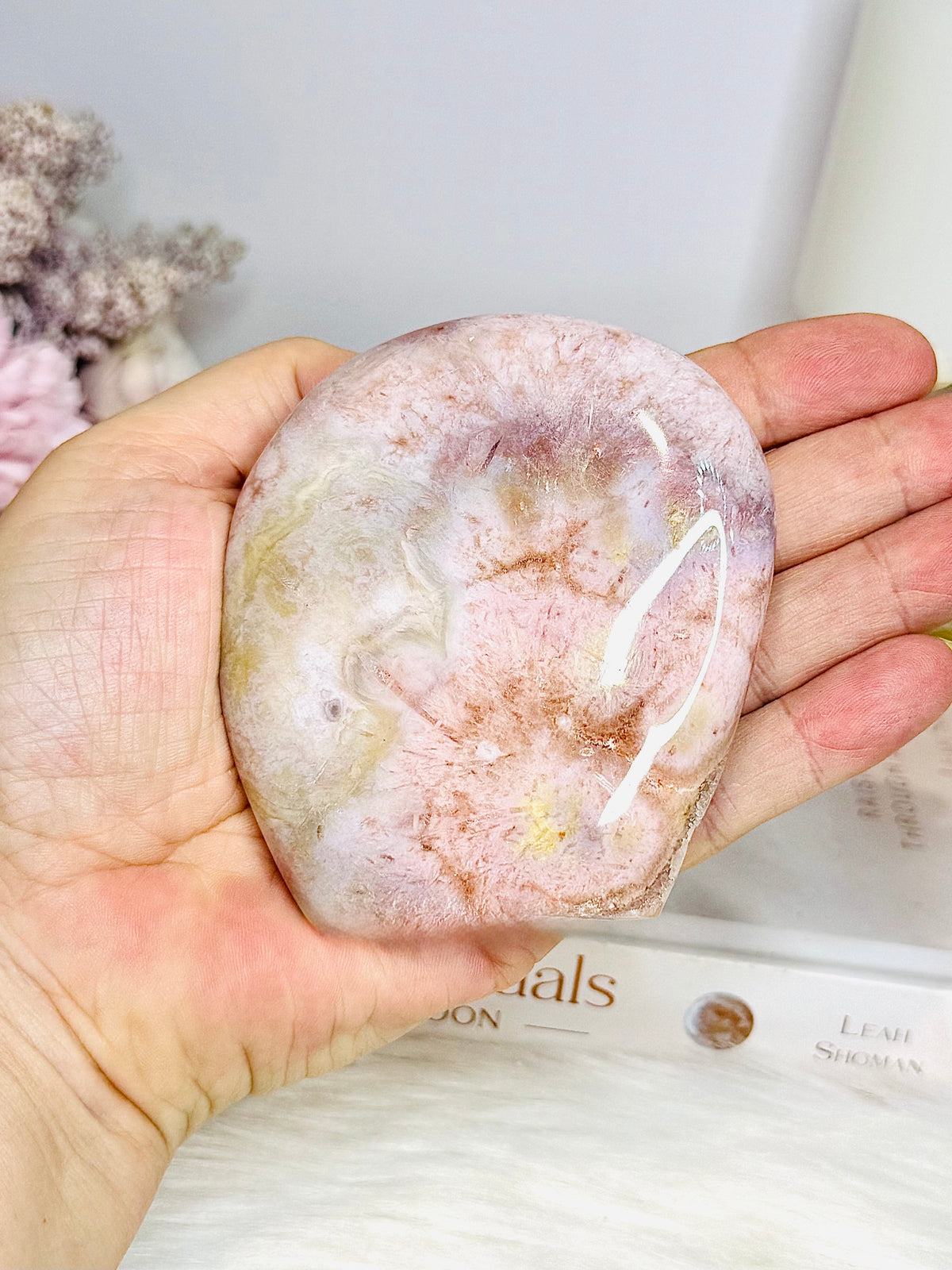 Pink Flower Agate Freeform 8cm 264g