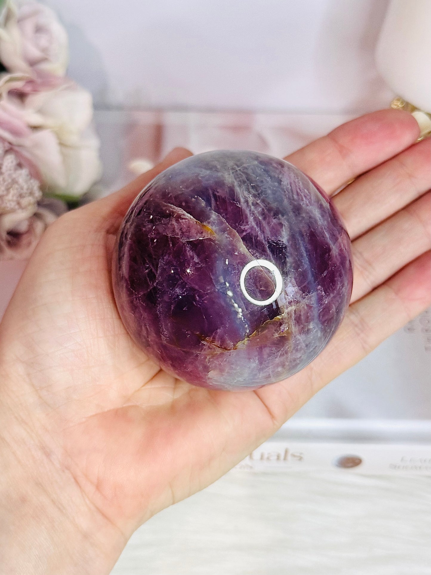 The Most Magical Large Lavender Star Rose Quartz Sphere with Flash On Stand 402grams