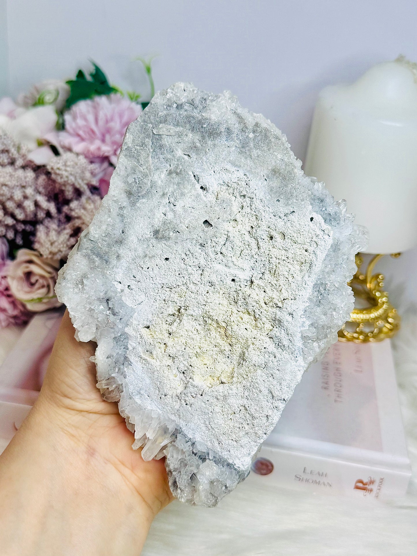 Large Clear Quartz Natural Cluster Specimen 519g