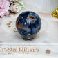Blue Flower Agate Sphere on Stand 172g