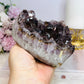 Large Natural Amethyst Carved Chunky Heart 944g with Goethite Inclusions