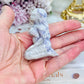 Beautiful Opalized Fluorite Carved Lady with Hand On Heart