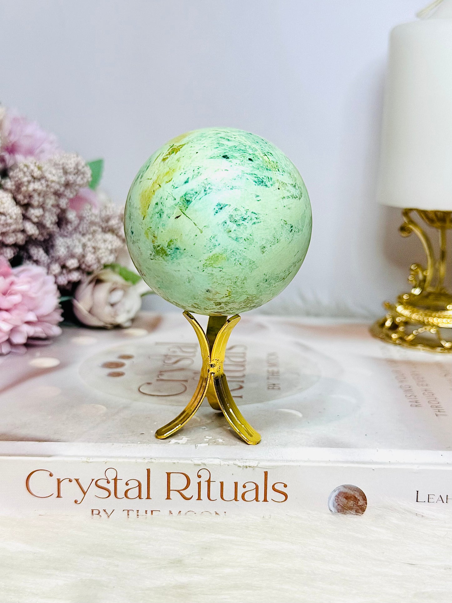 A Rare Stone ~ Genuine Inca Turquoise Sphere 210g On Stand