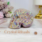 Angel Aura Rose Quartz Filigree Skull 8.5cm 349g
