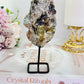 Tall 14cm Druzy Pink Amethyst Geode On Stand