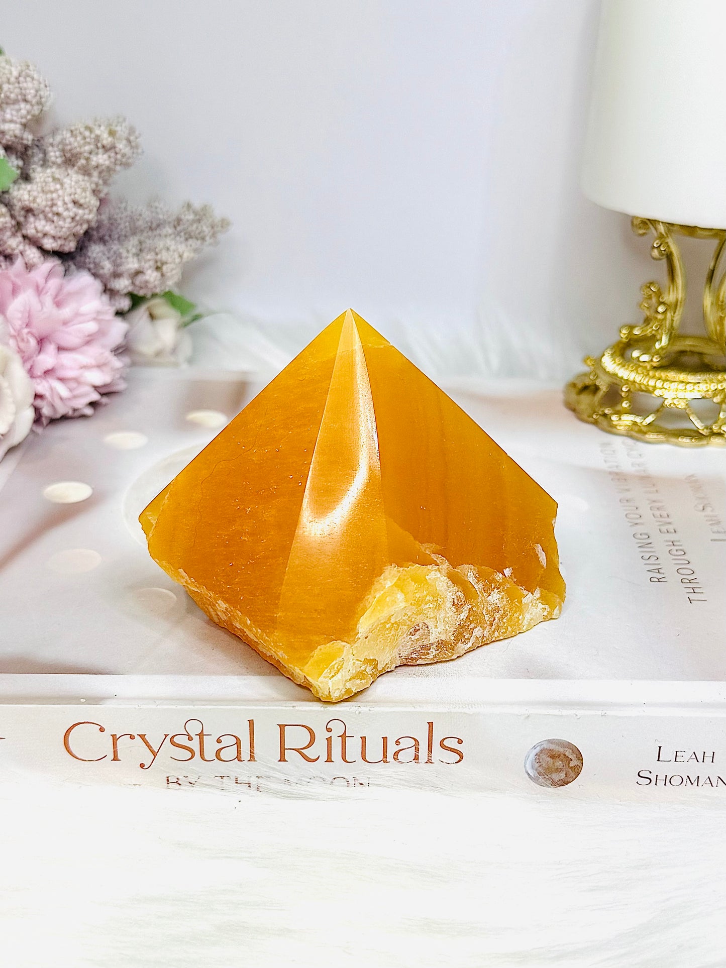 Orange Calcite Top Polished Point 329g