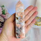 Unique Large 14cm Druzy Pink Agate Tower