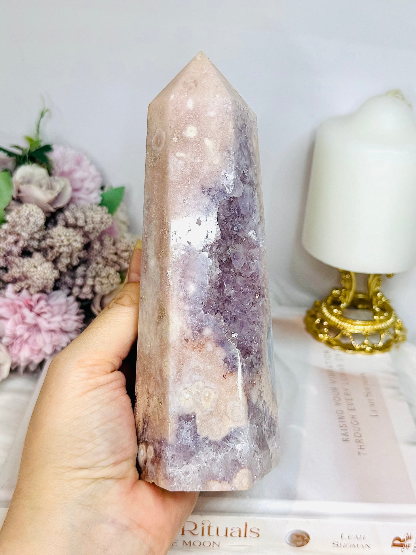 Large Pink Amethyst Druzy Tower 17.5cm 753g