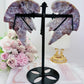 Fabulous Large 22cm (inc stand) Purple Ocean Jasper Chunky Wings on Cross Stand