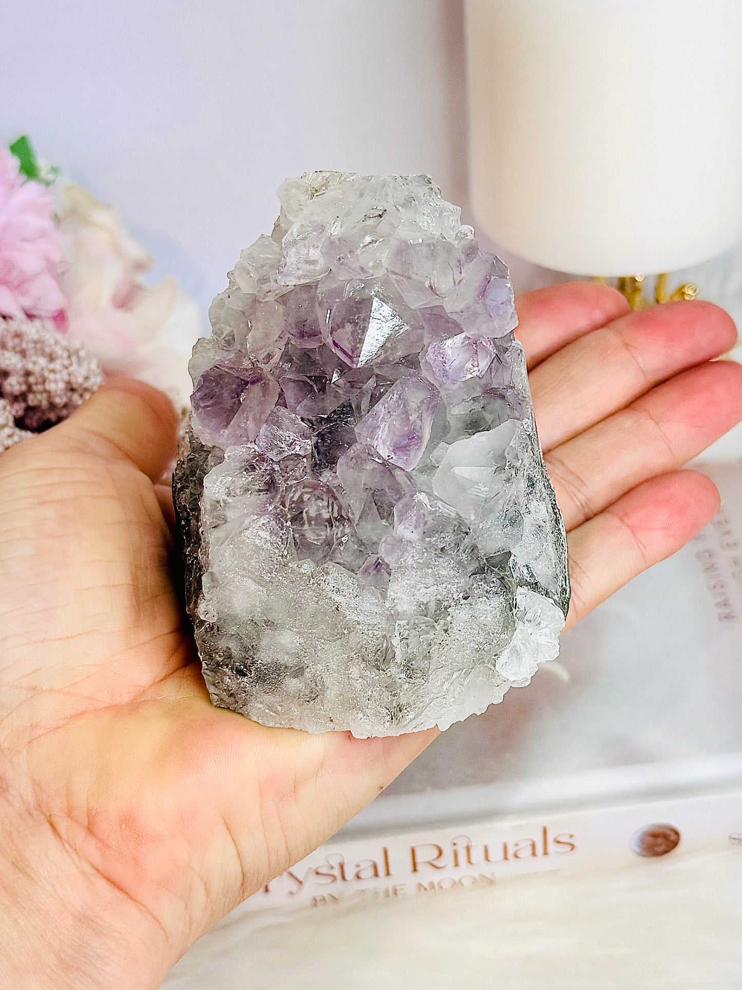 Natural Base Cut Amethyst Cluster 397grams