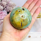 Druzy Sky Blue Quartz Sphere with Imperfections (chip) on Stand 360g