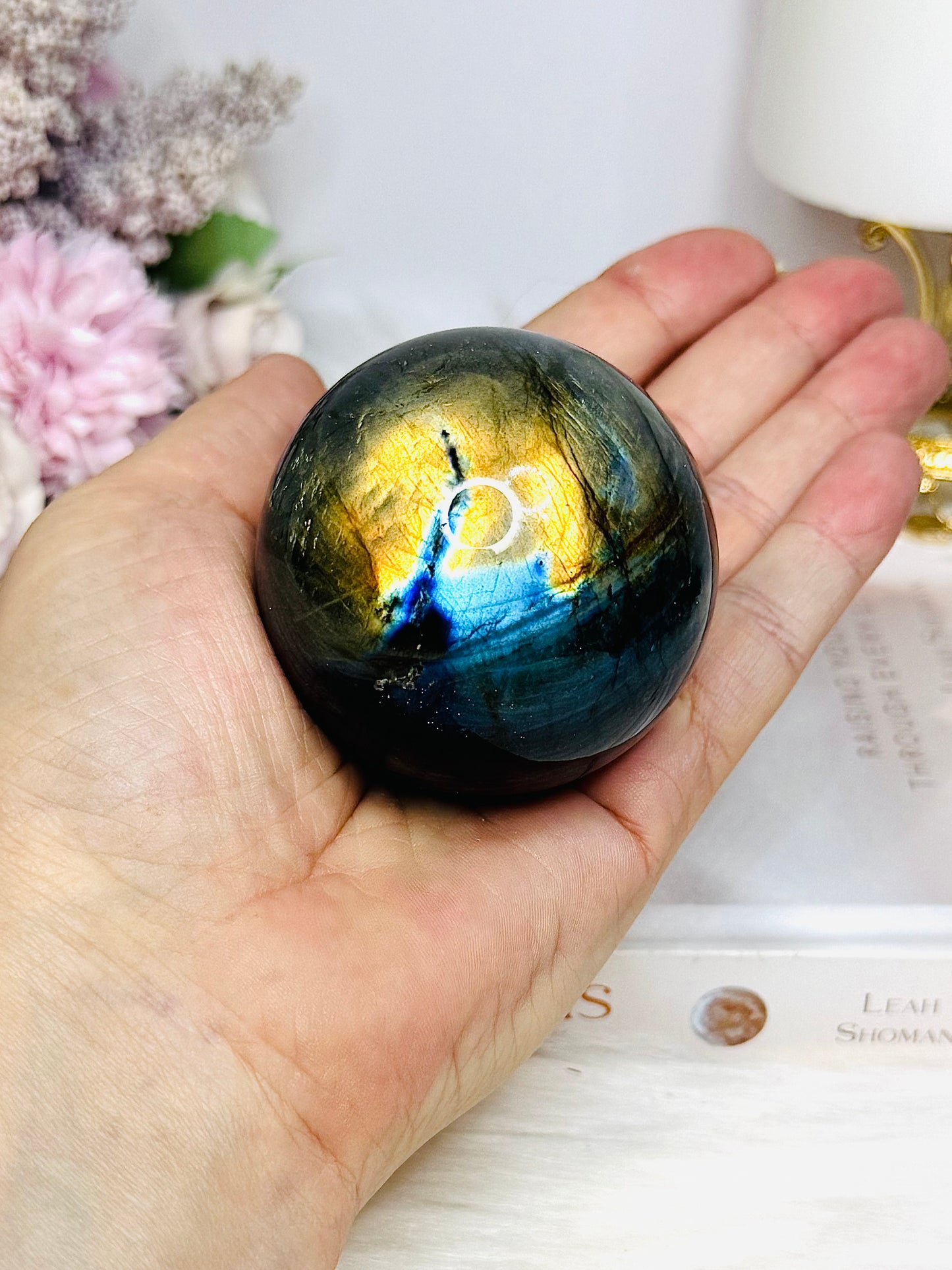 Labradorite Sphere on Stand 251g