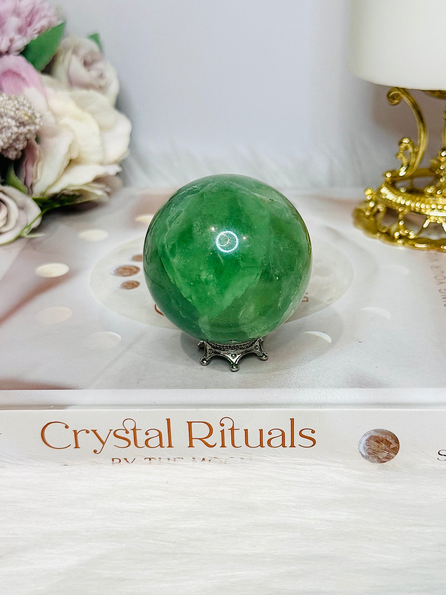 Green Fluorite Sphere on Stand 6cm