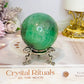 Green & Purple Fluorite Sphere on Stand 372g