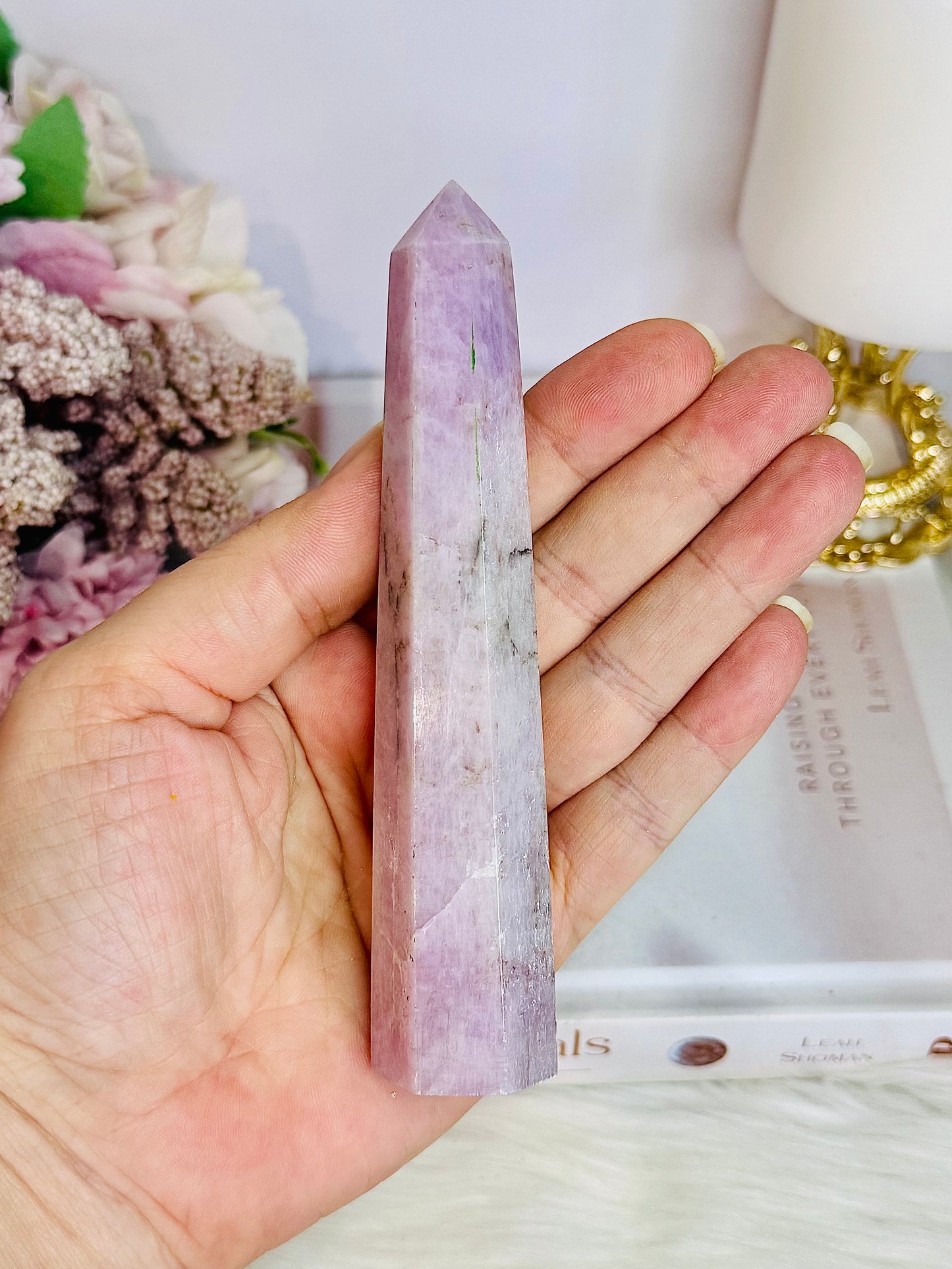 Promotes Relaxation & Peace ~ Beautiful Kunzite Tower 13cm