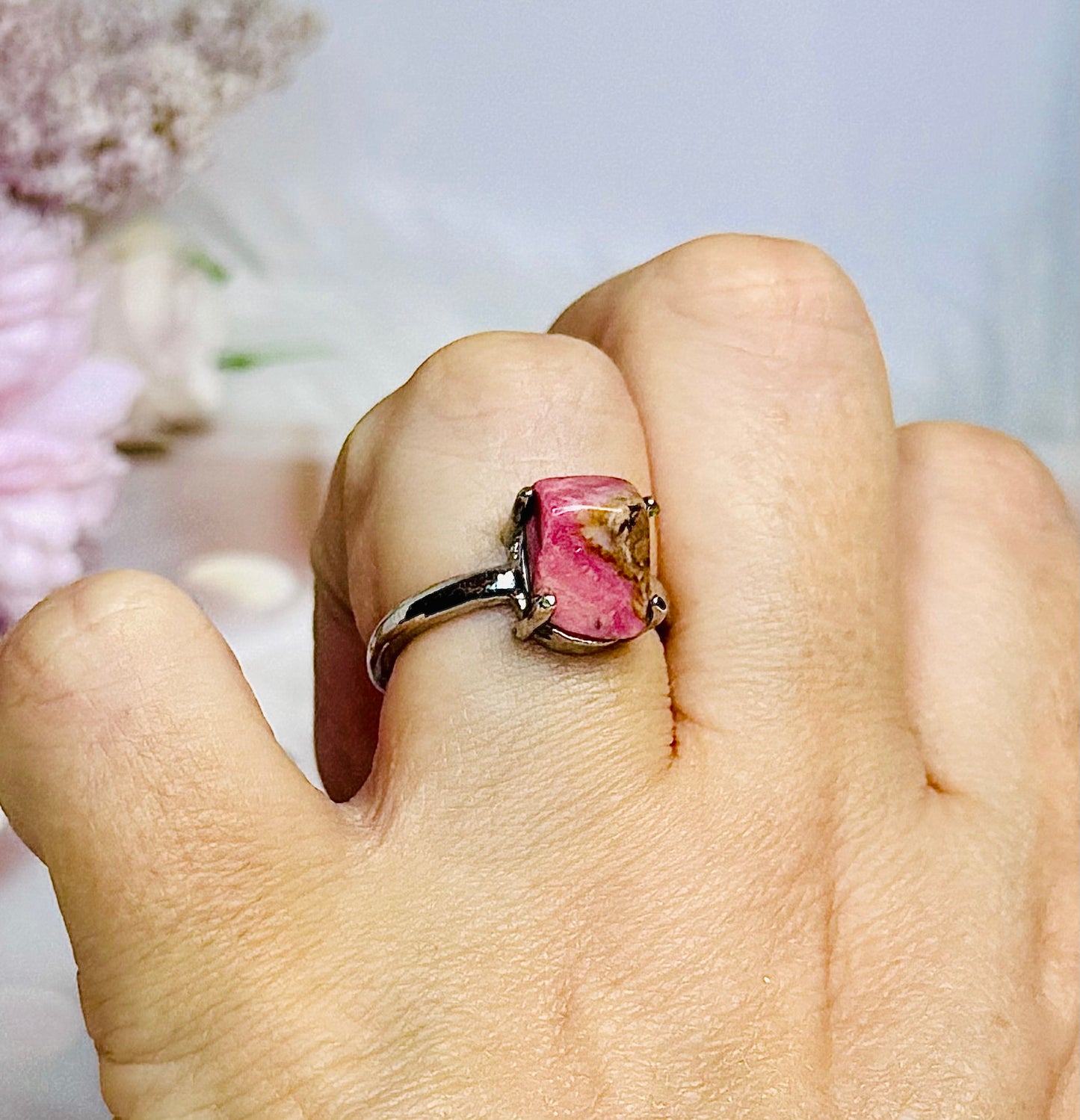 Rhodonite Adjustable Ring