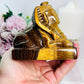 Incredible Tigers Eye Ancient Egyptian Pharaoh Carving with Stunning Flash & Gorgeous Detail 638grams 10cm