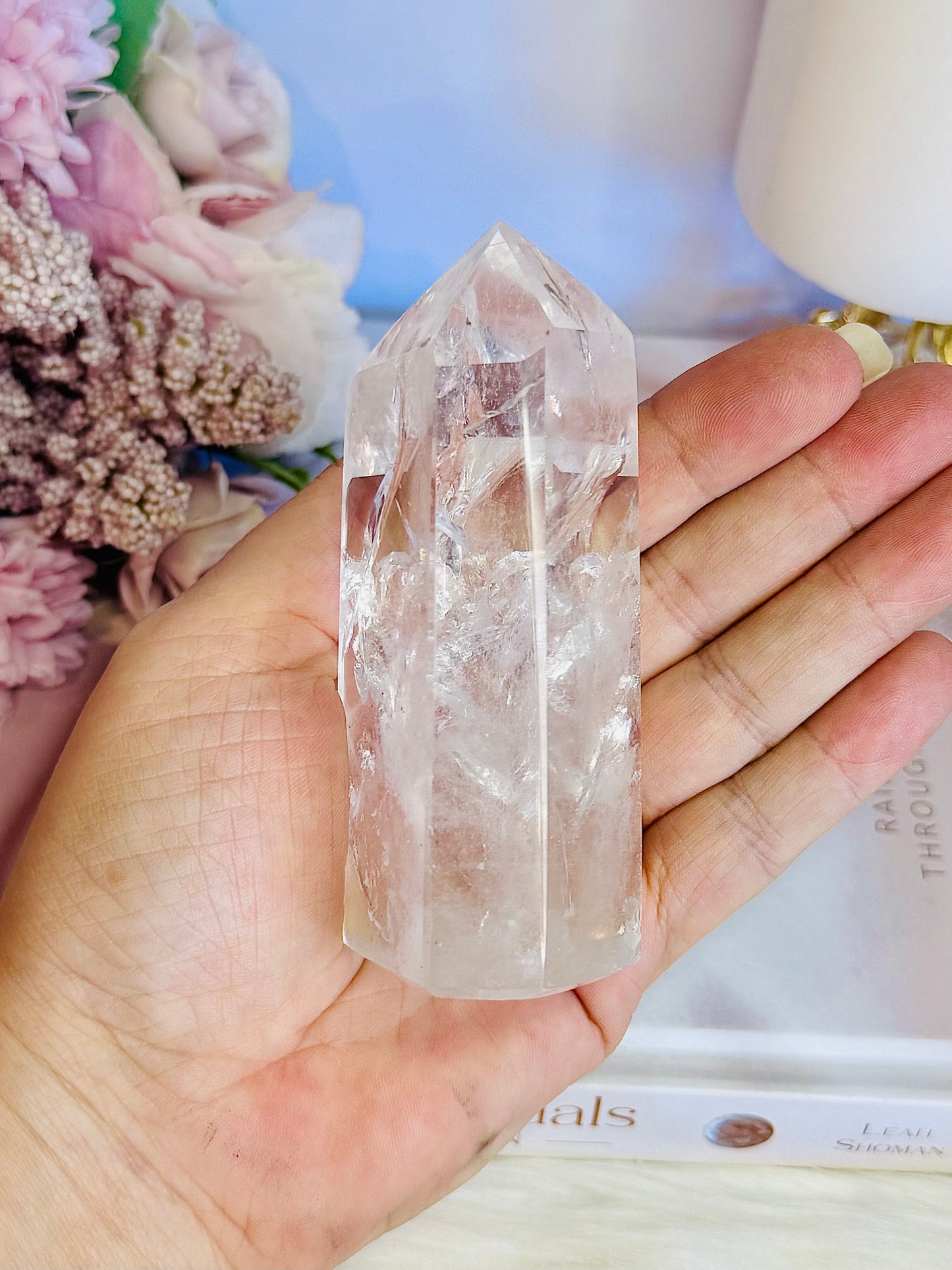 Magical High Grade Clear Quartz Tower 10cm with Stunning Rainbows