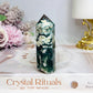 Moss Agate Druzy Tower 8.5cm