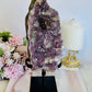 High Grade Amethyst Natural Cluster Slab with Stalactite Formations On Custom Stand 23cm 1.03KG
