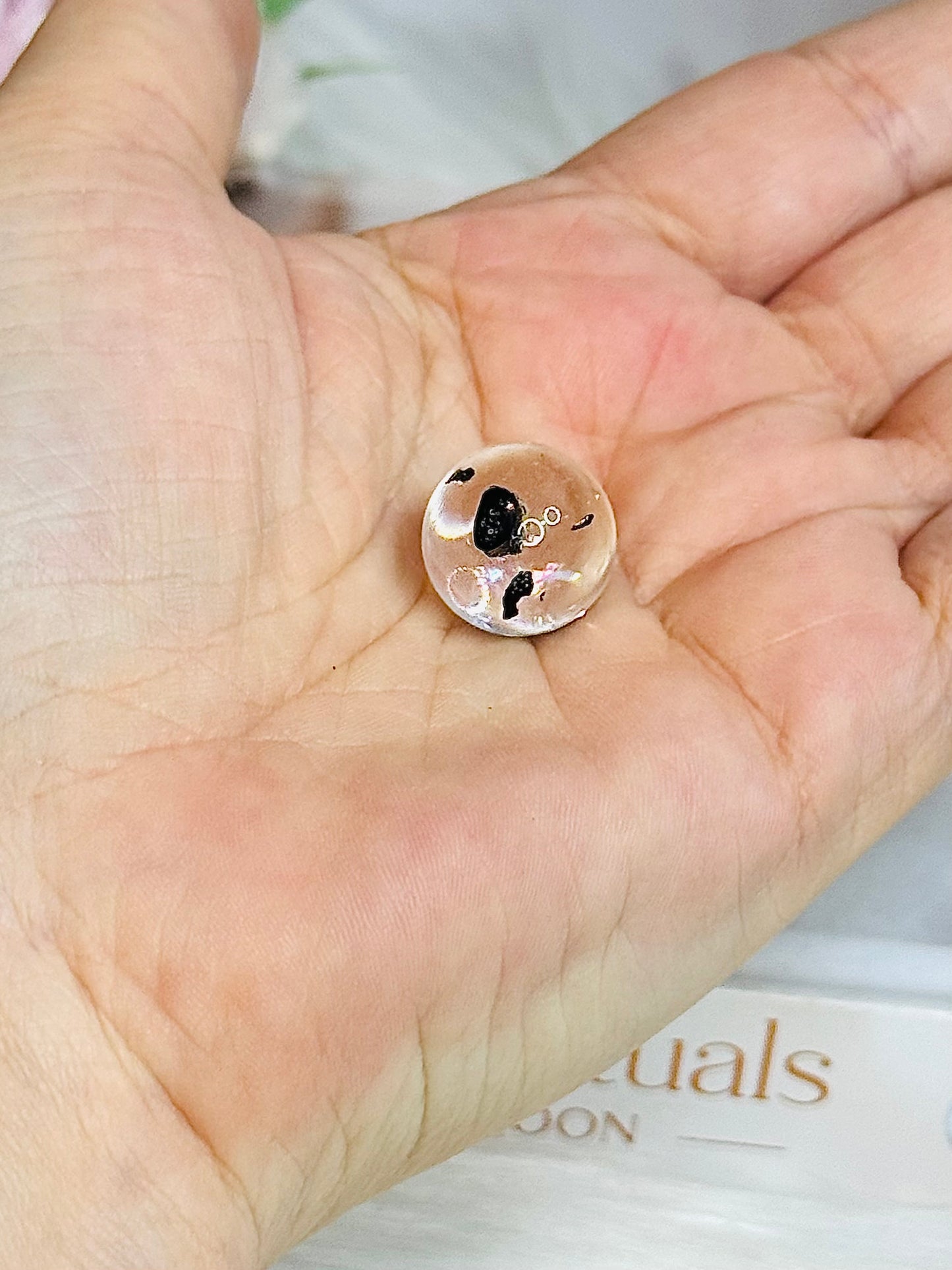 Rare Mini Herkimer Diamond Sphere on Stand