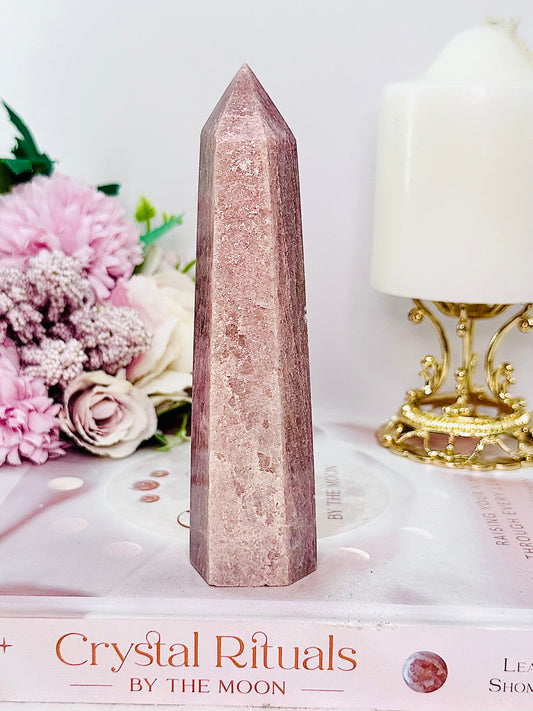 Spiritual Awakening ~ Fabulous Strawberry Quartz Tower 14.5cm