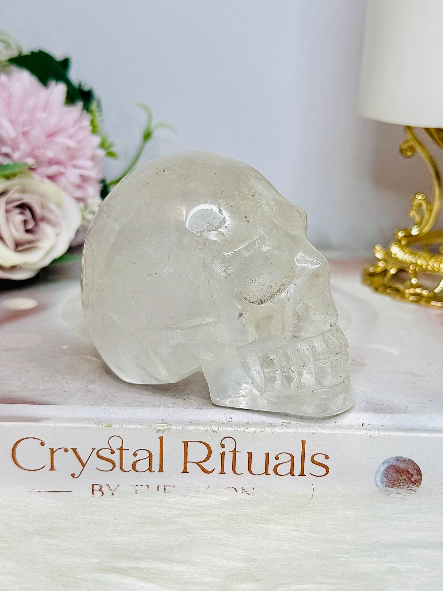 Clear Quartz Carved Skull 306g 7.5cm
