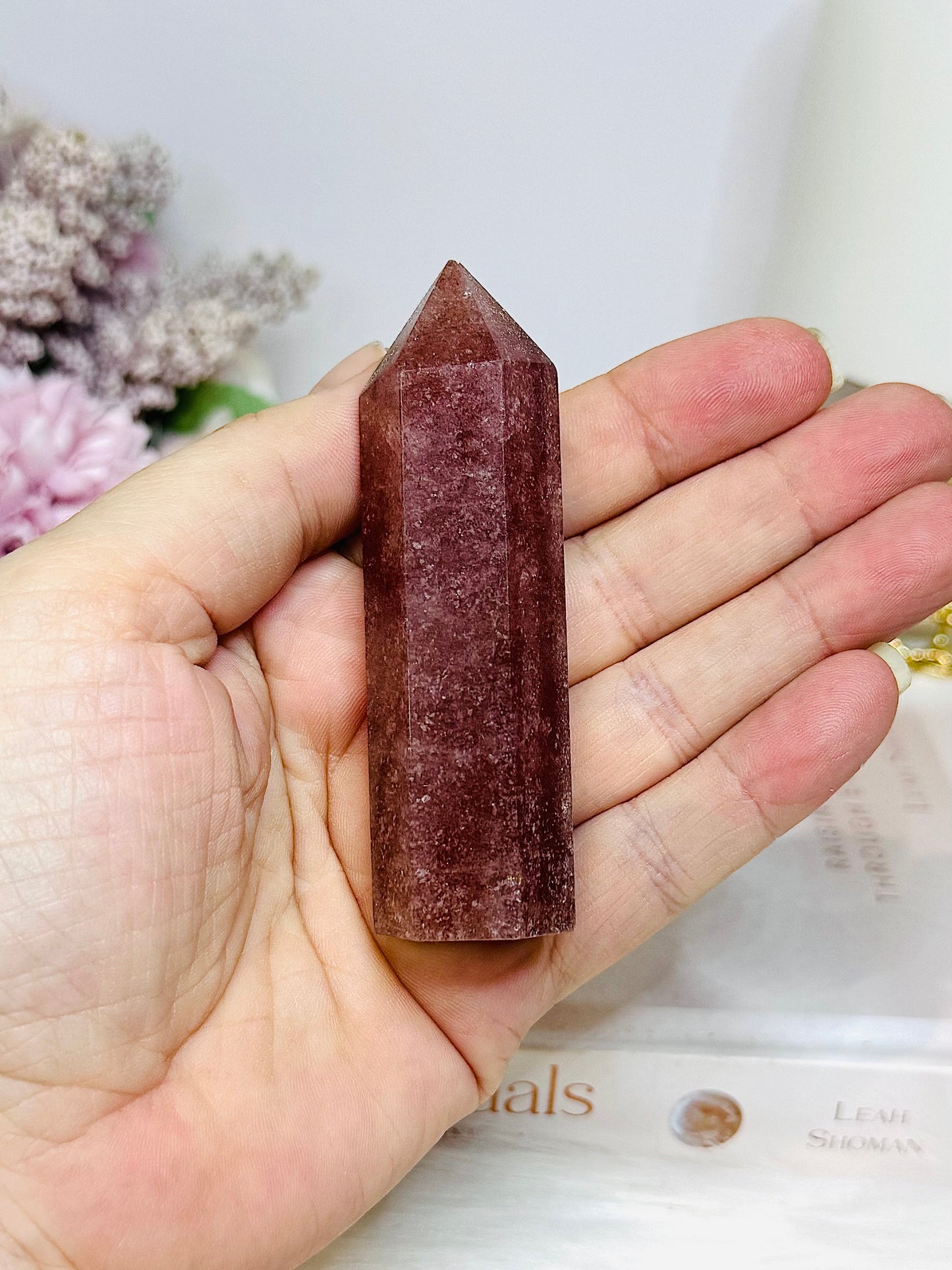 Strawberry Quartz Tower 8cm