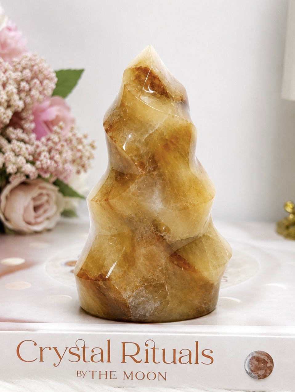 Large Golden Healer Crystal Flame 1.35KG 17.5cm