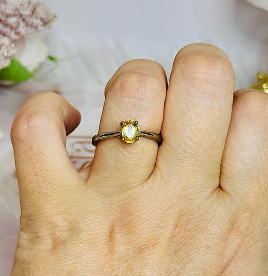 Citrine Adjustable Ring In Gift Bag