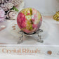 Thulite Sphere with Epidote 208g On Stand