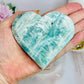 High Grade Blue Caribbean Calcite Carved Heart 9cm