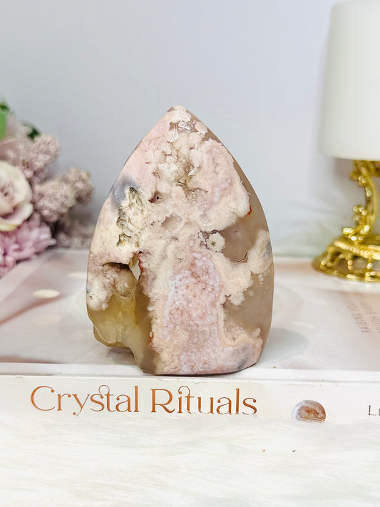 Flower Agate Druzy Flame 9cm 227g